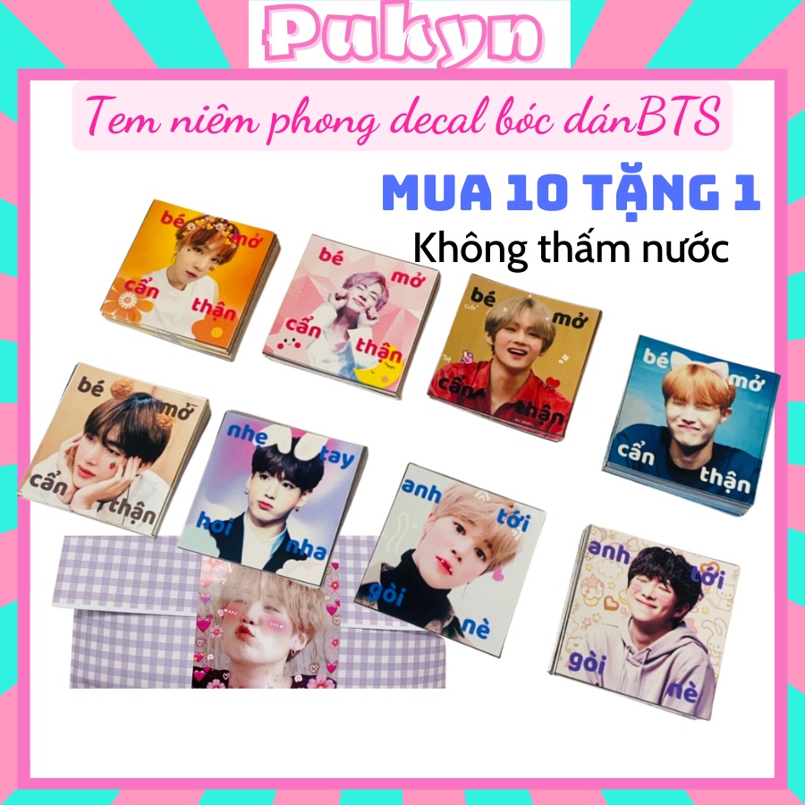 Nhãn dán BTS tem niêm phong sticker hộp thank you sản phẩm ghi chú Pukyn NP01
