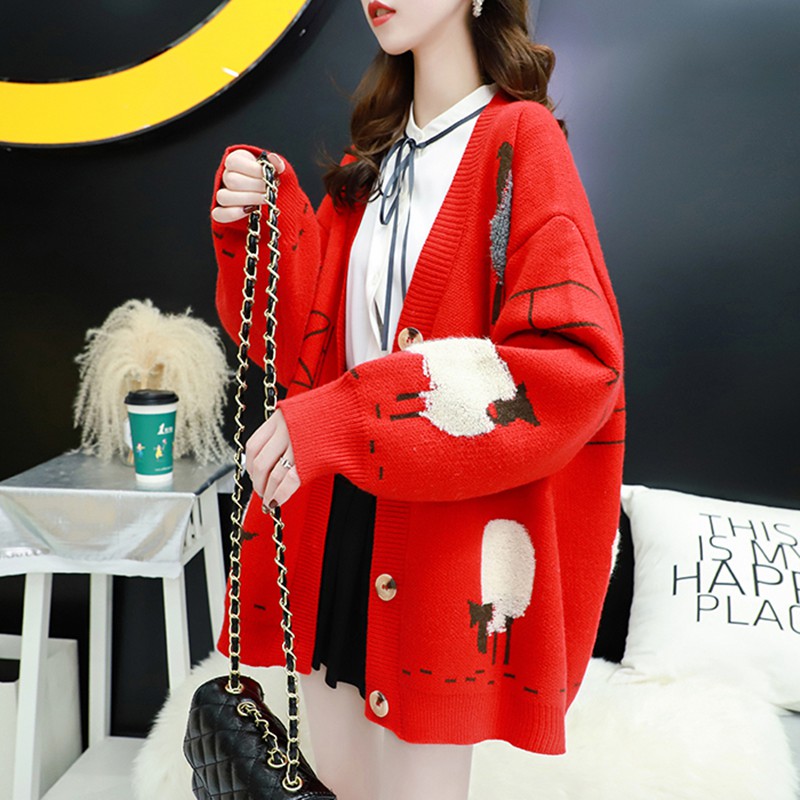 Áo cardigan sweater tay dài dáng rộng thời trang dành cho nữ | BigBuy360 - bigbuy360.vn