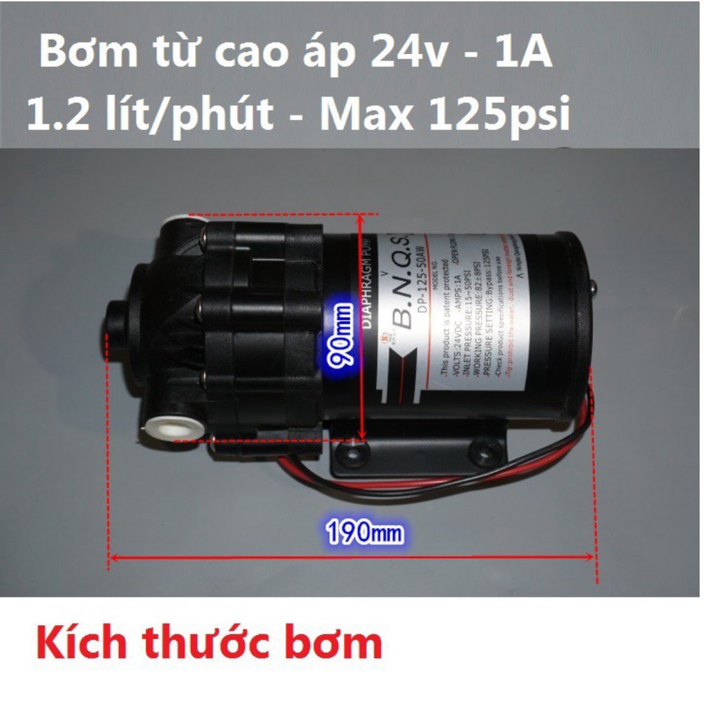 Bơm từ cao áp 24v máy lọc nước, phun sương