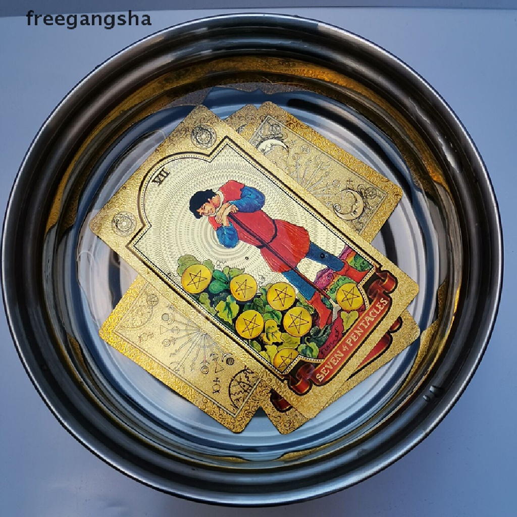 Bộ bài tarot bằng PVC chống nước dập nóng lá vàng sang trọng có hộp quà tặng