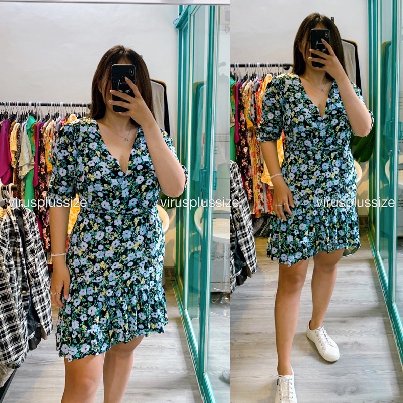 Đầm hoa olive bonas xuất xịn bigsize