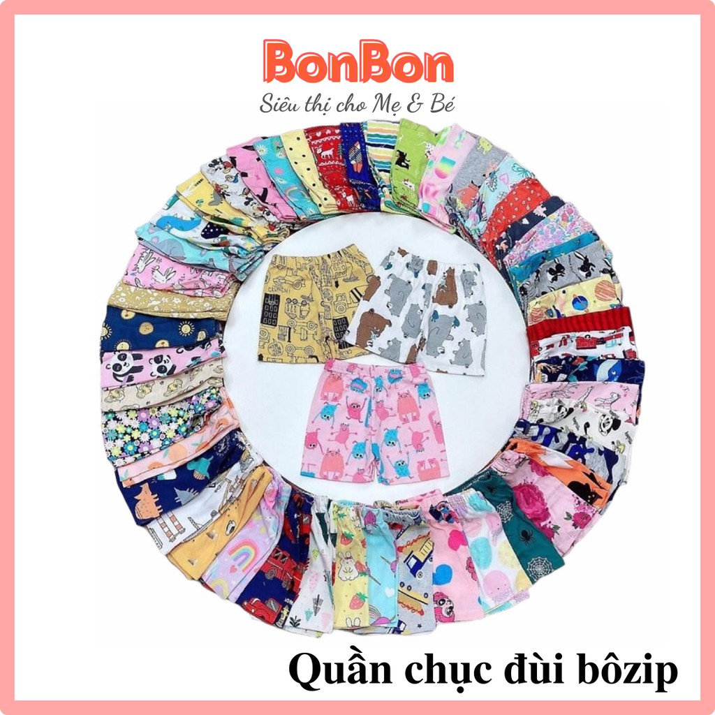 Quần chục hè quần đùi Cotton Bozip Xuất Dư cho bé trai bé gái hàng loại 1 (5-16KG)