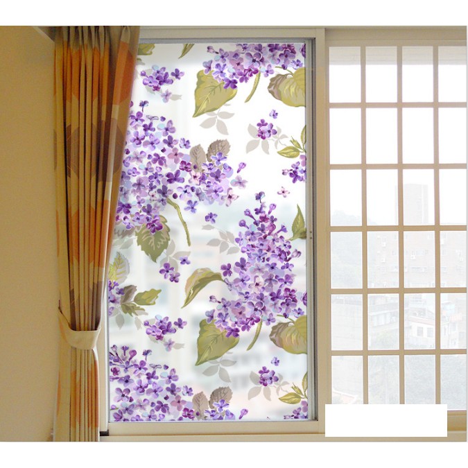 Decal Dán Kính Cao Cấp - Hoa Sơn Trà Tím ( 60x116 )