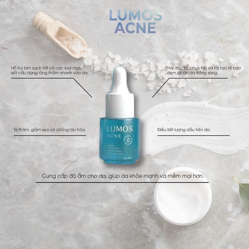 Serum huyết thanh mụn Lumos Ance, sạch mụn, mờ thâm dưỡng trắng da mặt