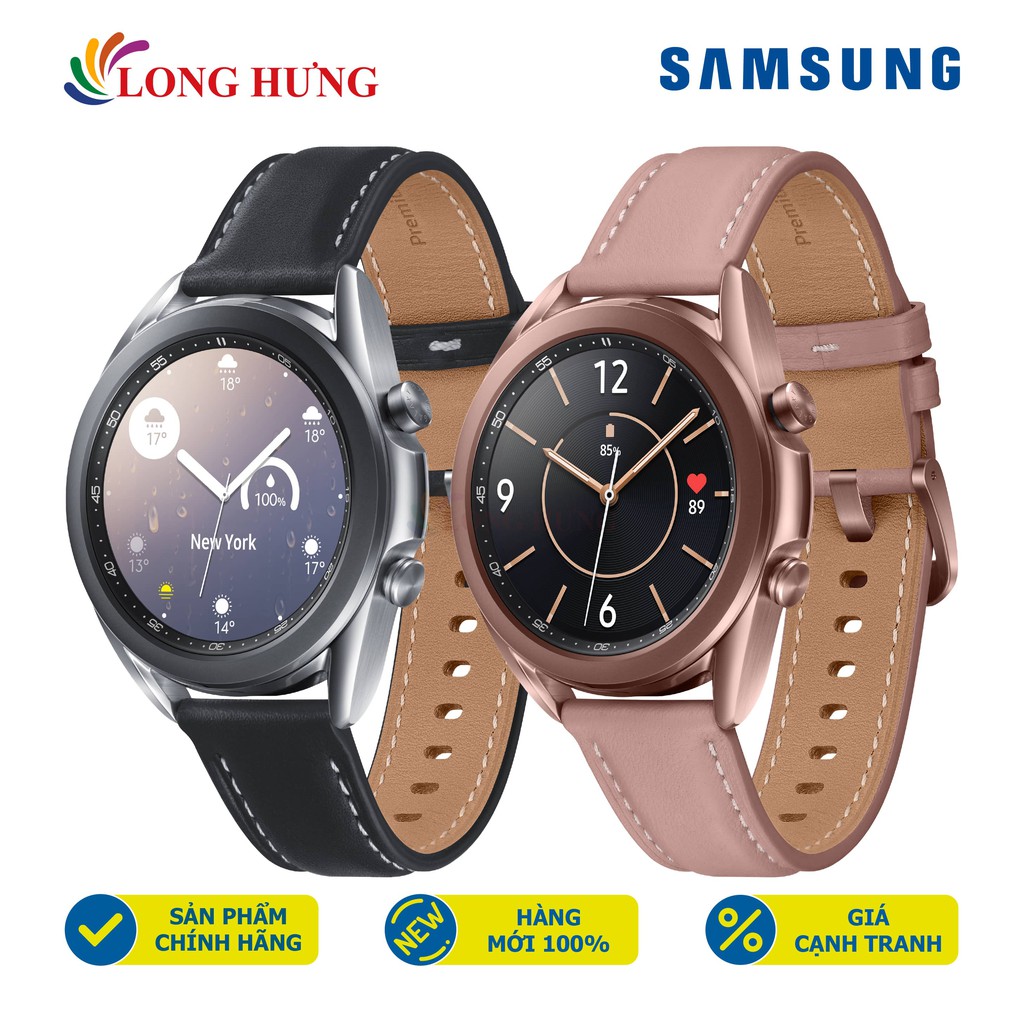 Đồng hồ thông minh Samsung Galaxy Watch 3 viền thép dây da - Hàng Chính Hãng - Thiết kế cổ điển Xoay điều khiển độc đáo