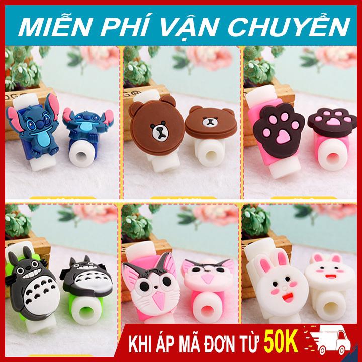 XẢ KHO Phụ kiện bảo vệ đầu dây cáp sạc kiểu dáng hoạt hình dễ thương TÚI XÁCH HOT 2020