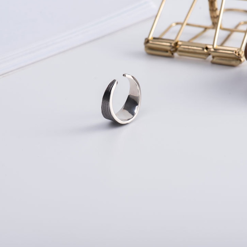 Nhẫn Nam TITAN Sáng tạo Vạch sọc Màu bạc Làm như cũ Cổ điển HIPHOP Làm bằng tay Thiết kế ban đầu NH-235