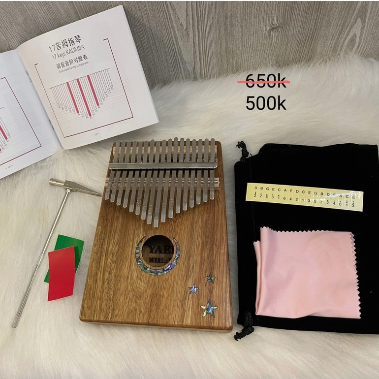 Đàn Kalimba Gỗ hãng Yael 17 phím - Khảm Trăng Sao