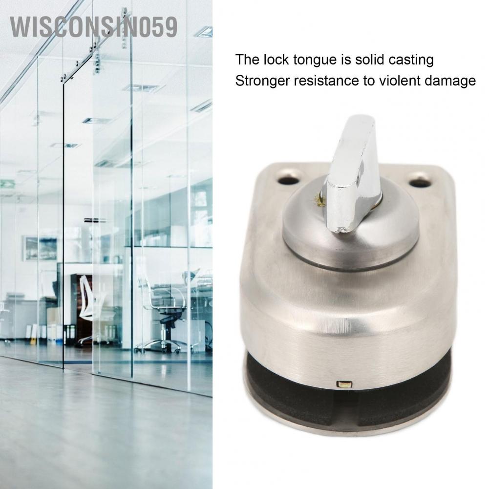 Wisconsin059 10‑12mm Frameless Single Glass Door Lock Stainless Steel Push Sliding for Shopping Mall Apartment