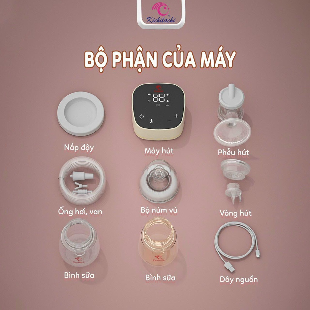 [BẢO HÀNH 12 THÁNG]Máy Hút Sữa Điện Đôi Kichi Plus Chính Hãng Màn Hình Cảm Ứng Vắt Kiệt Không Đau Bảo Hành Lỗi 1 Đổi 1.