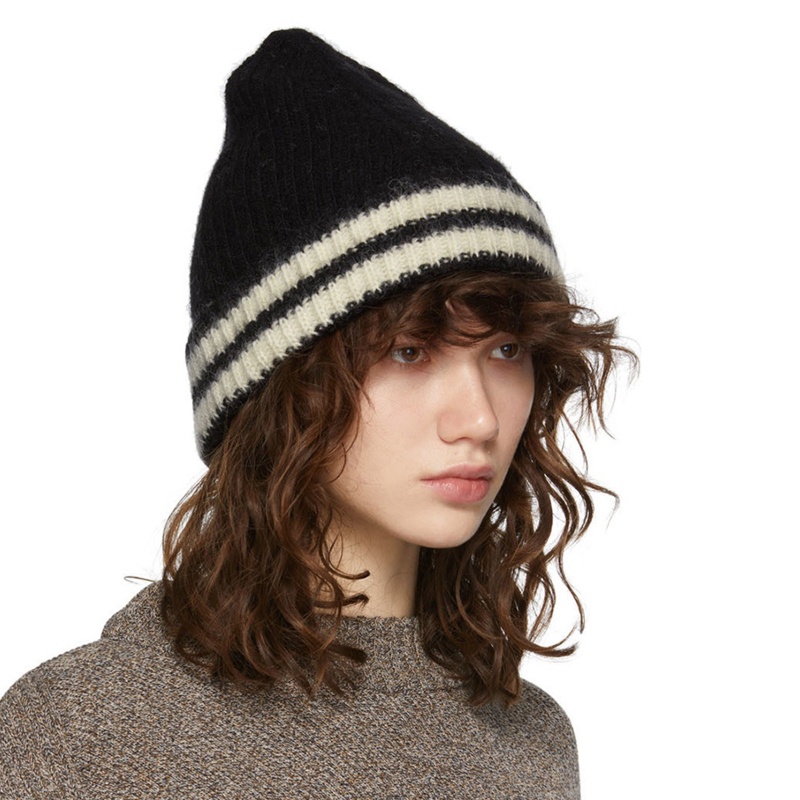Mũ Len Beanie Họa Tiết Kẻ Sọc Thời Trang Mùa Đông Ấm Áp