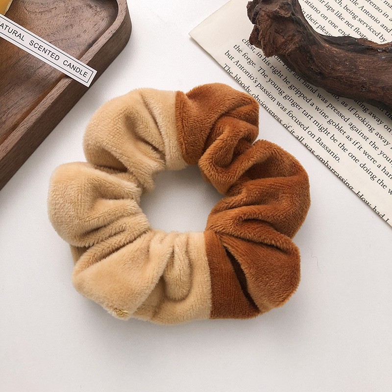 Dây buộc tóc Scrunchies vải lông mềm nhiều màu phụ kiện thời trang cho nữ 2021