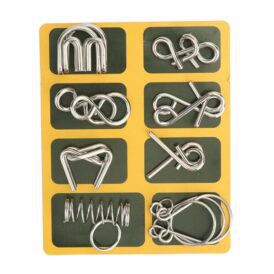 Bộ đồ chơi trí tuệ Nhật Bản 8 món Metal Puzzle tháo lắp vòng sắt thông minh, trò chơi trí tuệ cho người lớn và trẻ em