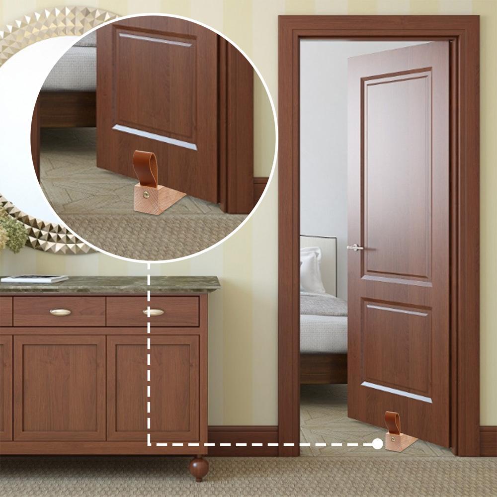 KUNHEV Dụng Cụ Chặn Cửa Bằng Gỗ Sồi Chắc Chắn