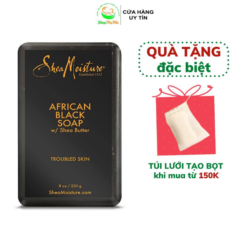 Xà phòng đen châu phi African Black Soap Shea Moisture giúp giảm mụn lưng, mụn mặt, mụn cơ thể.