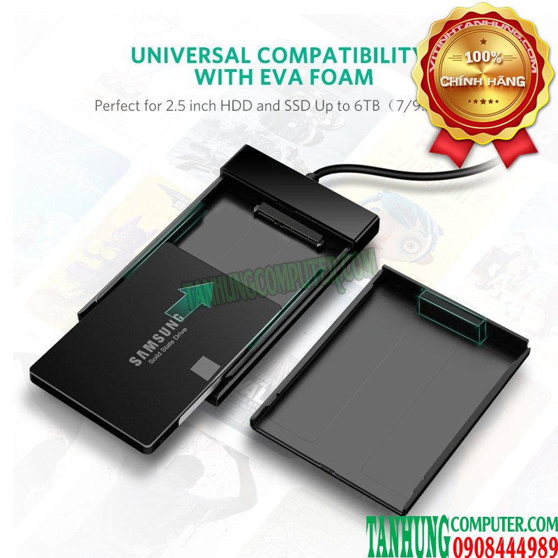 BOX 2.5" SATA HDD - USB 3.0 Cao Cấp UGREEN 30847 US221 màu đen | WebRaoVat - webraovat.net.vn