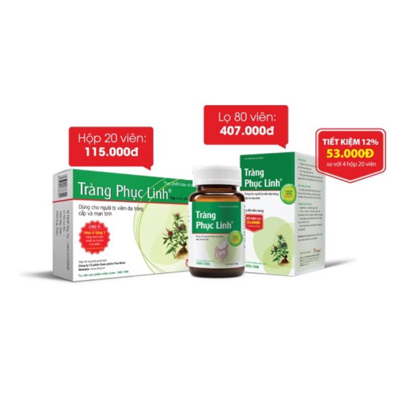 Tràng Phục Linh - Dùng cho người viêm đại tràng cấp và mạn tính