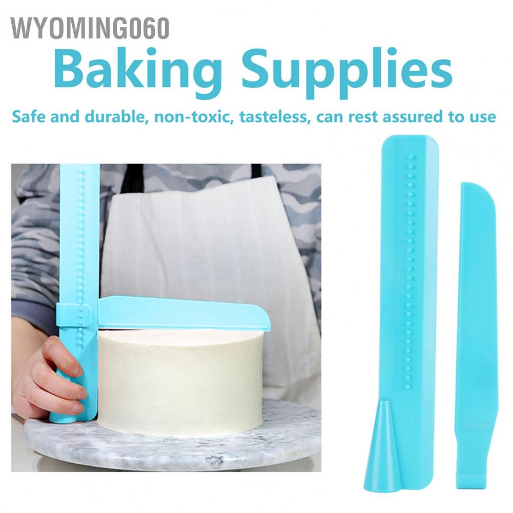 Wyoming060 Cake Smoother Ruler Height Adjustable Cream Butter Scraper Decorating Tool Blue