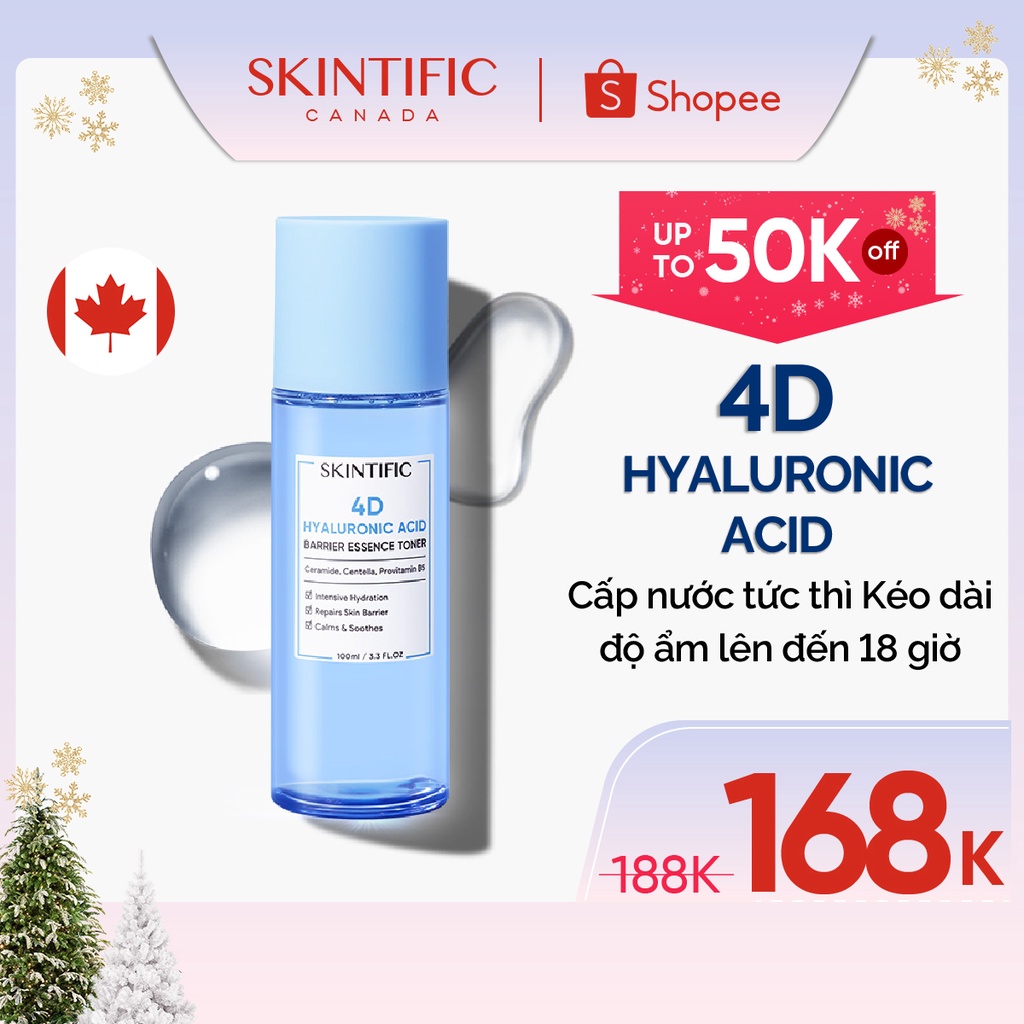 SKINTIFIC 4D Tinh chất nước hoa hồng chứa chất Axit Hyaluronic