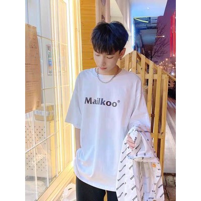 Áo thun tay lỡ nam nữ unisex MAILKOO basic tee phông form rộng oversize 2 màu trắng và đen cotton dáng xuông A101