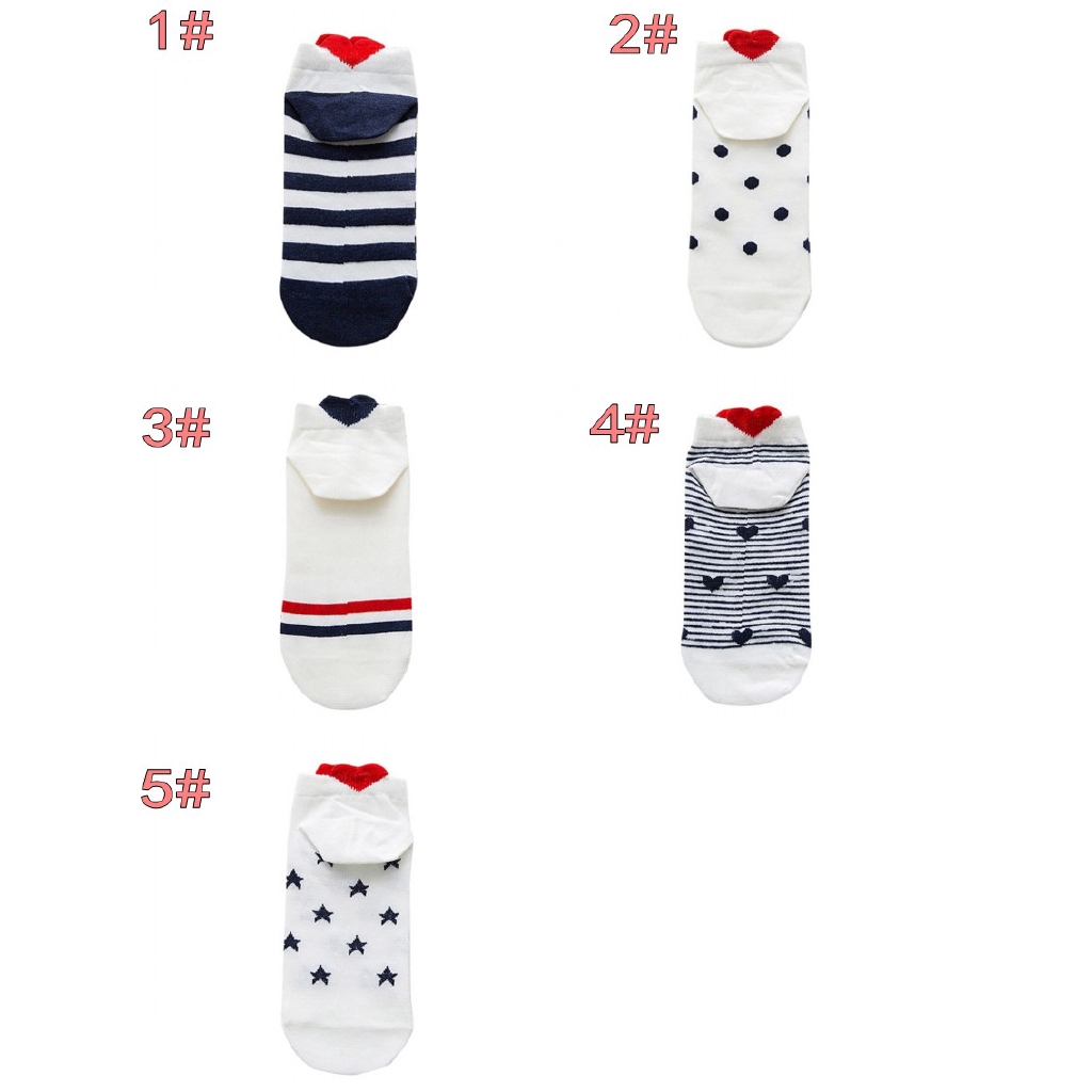 Vớ cotton nữ in hình trái tim dễ thương