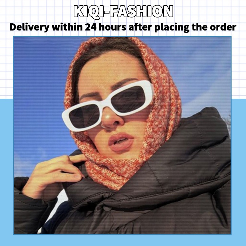 (KIQI-FASHION) COD Kính Mát Gọng Vuông Chống Tia UV Phong Cách Hip Hop Thời Trang