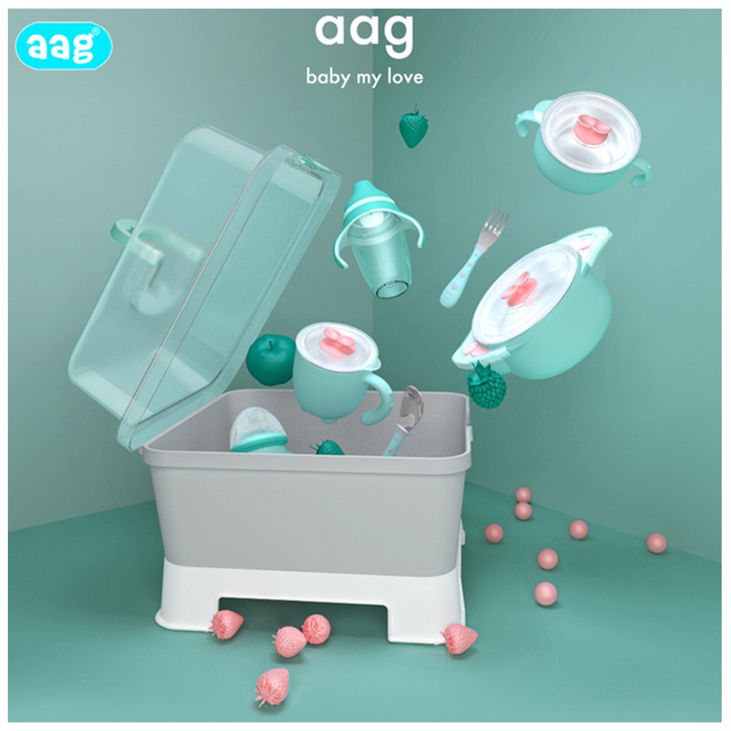 Khay úp bình sữa có nắp đậy cho bé AAG, giá úp bình sữa cao cấp cho trẻ - Monnie Kids