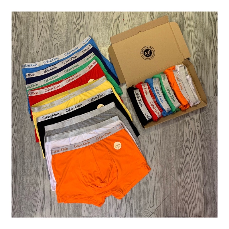 Boxer quần lót nam sịp đùi viền bạc vải cotton nhiều màu sexy Nô Store