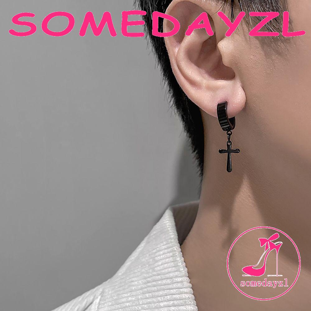 Khuyên Tai Kẹp Chéo Bằng Thép Không Gỉ Thanh Lịch Không Cần Khoan Lỗ Dành Cho Nữ SOMEDAYZL