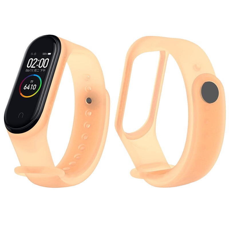 Phụ kiện vòng đeo tay có dây đeo trong suốt Xiaomi Mi Band 5, Hồng, Trắng SOOAX)