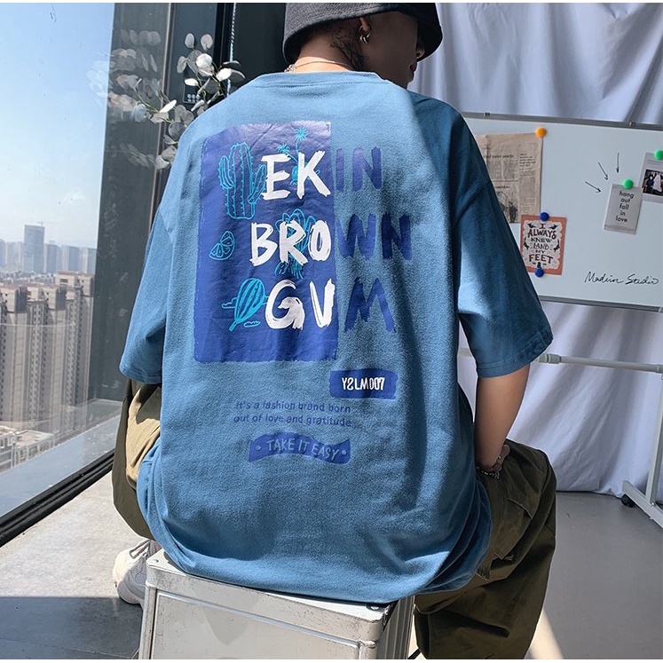 Áo phông nam nữ form rộng Ekin Brown GVM chất liệu cotton phong cách Hàn Quốc cá tính - A01