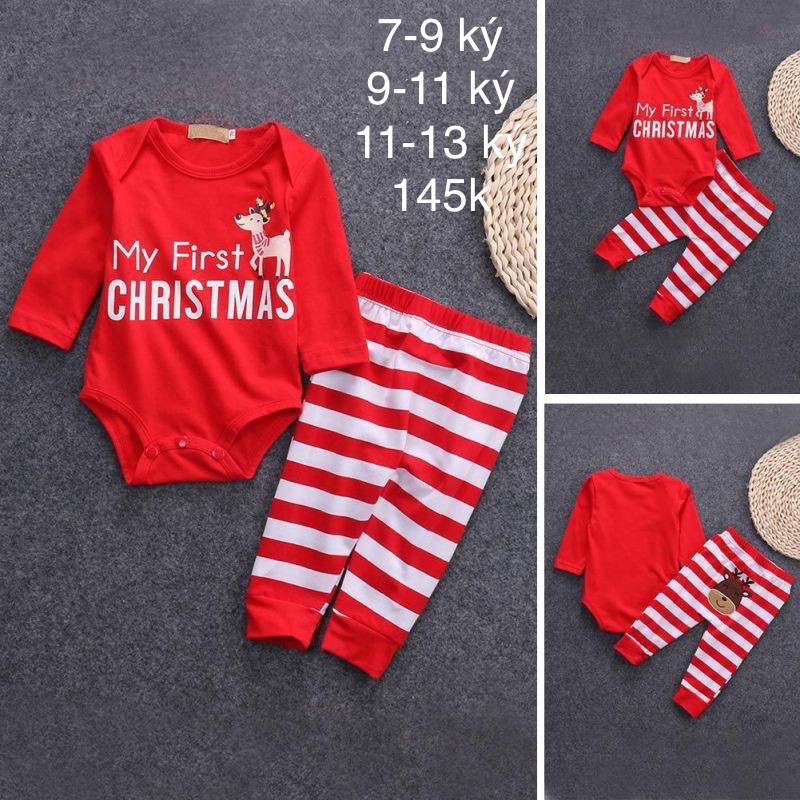 SET BODY ĐỎ NOEL(GIÁNG SINH) CHO BÉ 6-12 ký