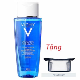 Nước Hoa Hồng Làm Săn Da, Loại Bỏ Độc Tố Vichy Aqualia Thermal Hydrating Refreshing Water (200ml) Tặng Túi Đựng Mỹ Vichy