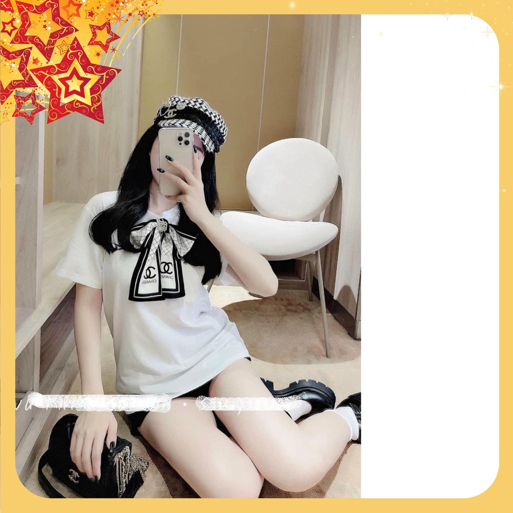 Áo Thun Nữ 🟢Áo Phông Nữ 🟢Cổ Nơ-Tay Lỡ-Chất liệu thoáng mát phong cách tiểu thư trẻ trung năng động Mã TT09 | BigBuy360 - bigbuy360.vn