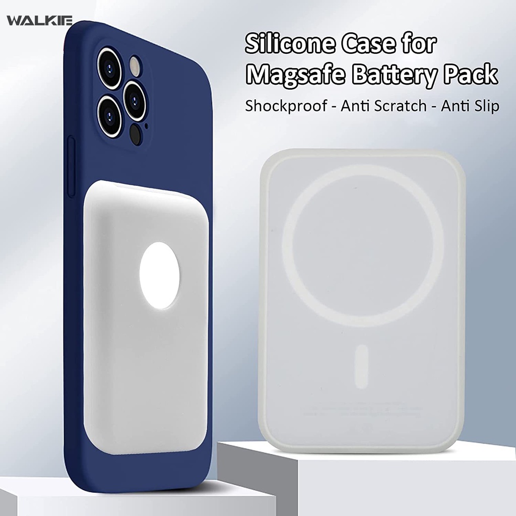 Túi đựng pin sạc dự phòng chất liệu silicon mềm chống trầy xước cho bộ sạc không dây hãng táo