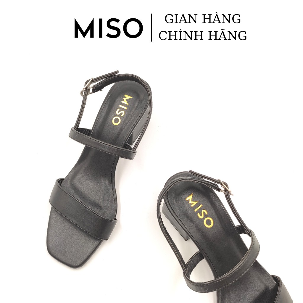 Giày sandal nữ basic quai ngang gót trụ 5cm MISO M025