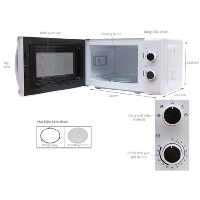 Đĩa lò vi sóng ELECTROLUX 20 lít EMM2009W chính hãng