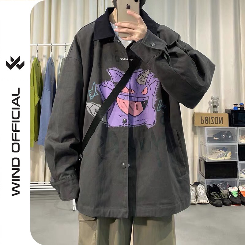 Áo khoác sơ mi kaki WIND cardigan unisex form rộng Go Your ulzzang Wind