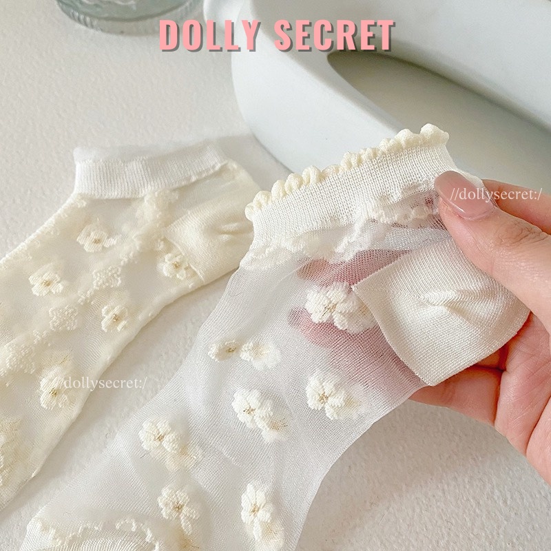 Set 5 đôi tất vớ công chúa voan tuyết phối cổ ngắn phong cách Lolita đáng yêu DOLLY SECRET T14