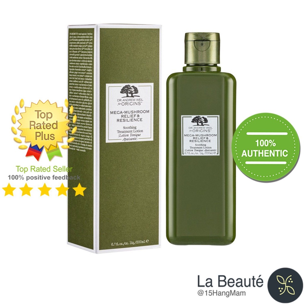 Origins Mega-Mushroom Relief &amp; Resilience Soothing Treatment Lotion - Toner Nấm Origins Phục Hồi Da 200ml