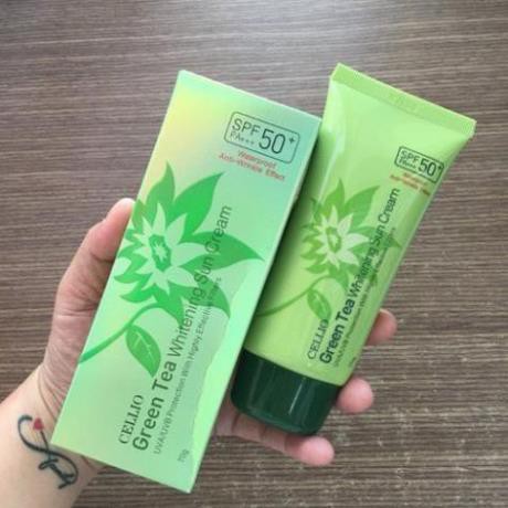 Kem chống nắng trà xanh Cellio Green Tea Whitening Sun Cream SPF 50 ...
