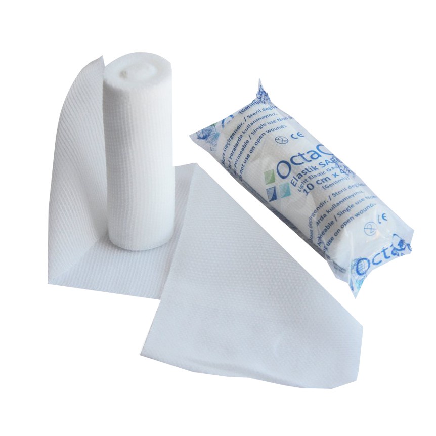Băng Gạc Thun Y Tế Octamed Chất Liệu Cotton Sợi Thun Dệt Giúp Băng Bó Vết Thương Chặt Chẽ Túi 10 Cuộn