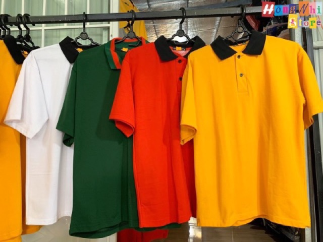 ÁO THUN POLO TAY LỠ SỌC ĐỎ - ÁO POLO UNISEX TAY LỬNG - MM