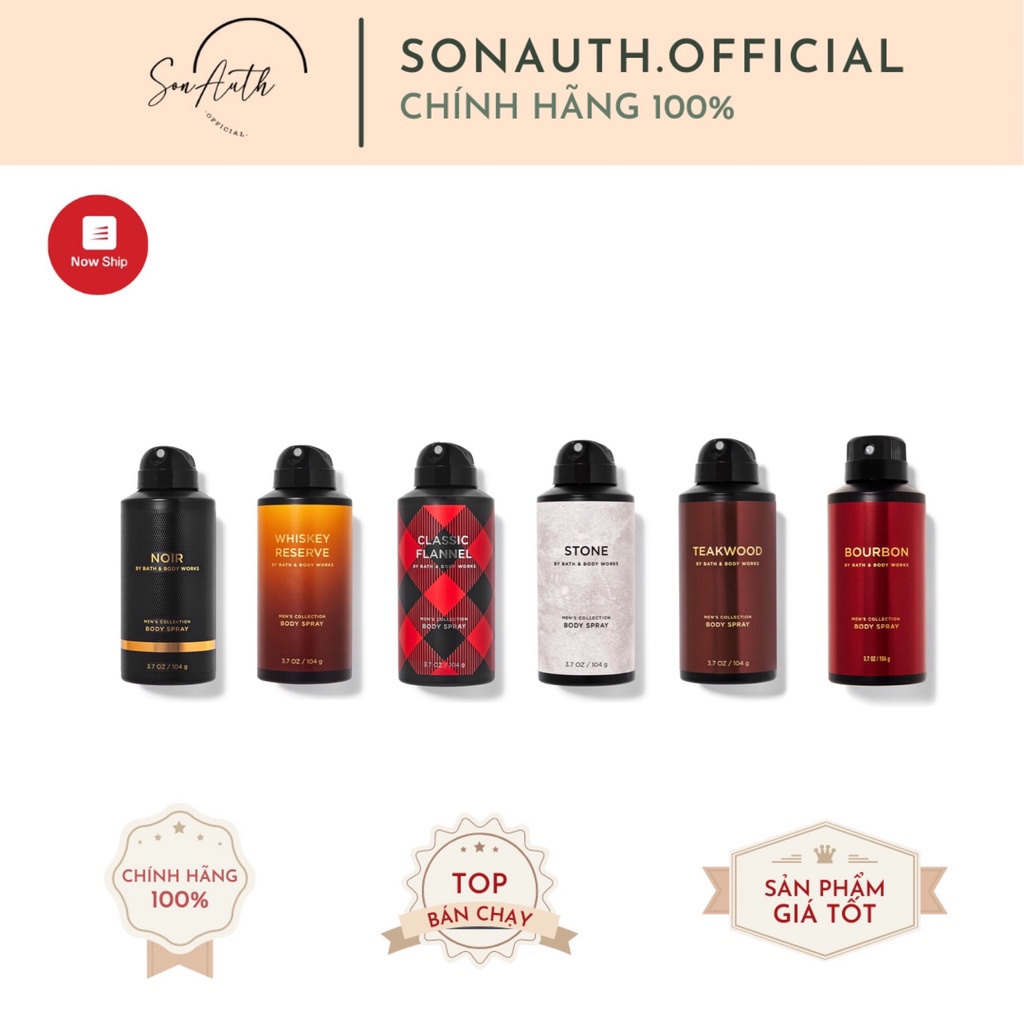 Xịt thơm nam Bath & Body Works Men’s Collection Body Spray