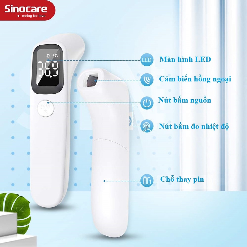 ✅ SINOCARE – Nhiệt kế hồng ngoại đo trán, chính hãng Sinocare, Bảo hành 36 tháng