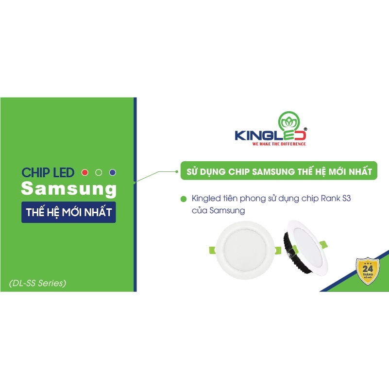 Đèn led âm trần trang trí bóng đèn led  Ruby 6w 8w 12w thiết bị điện Kingled Hàng chính hãng Cao Cấp