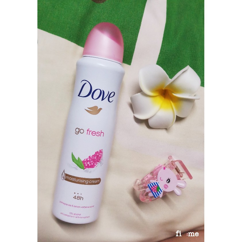 Xịt Khử Mùi Dove Go Fresh Pomegranate & Lemon Verbena Scent Moisturising Cream 48H - 150ml - Hương Lựu.