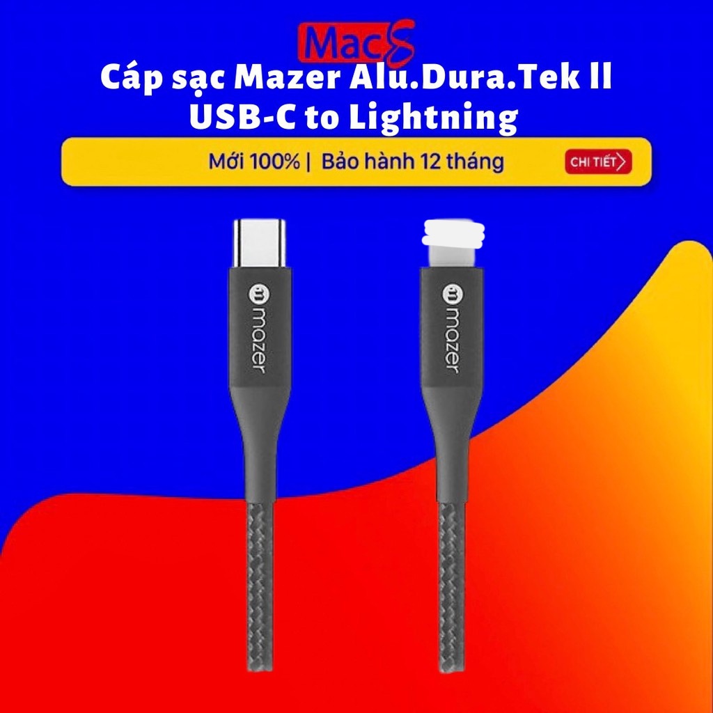 Cáp MAZER POWER.LINK II TypeC TO Lightning PD30W (1.2M) Xám