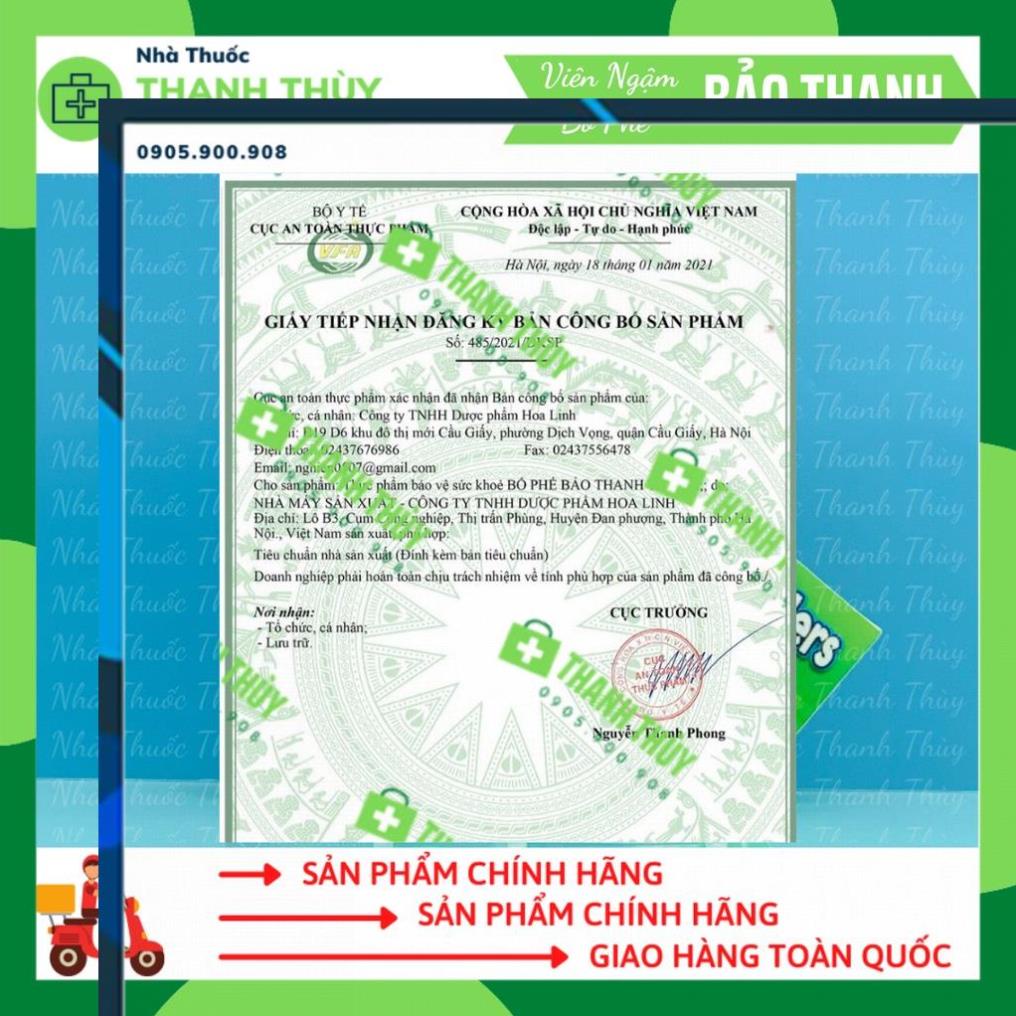 VIÊN NGẬM BẢO THANH  Bổ Phế, Trừ Ho, Hóa Đờm NHÀ THUỐC SÀI GÒN