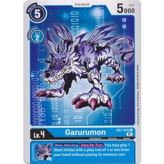Thẻ bài Digimon - TCG - Garurumon / EX1-015'